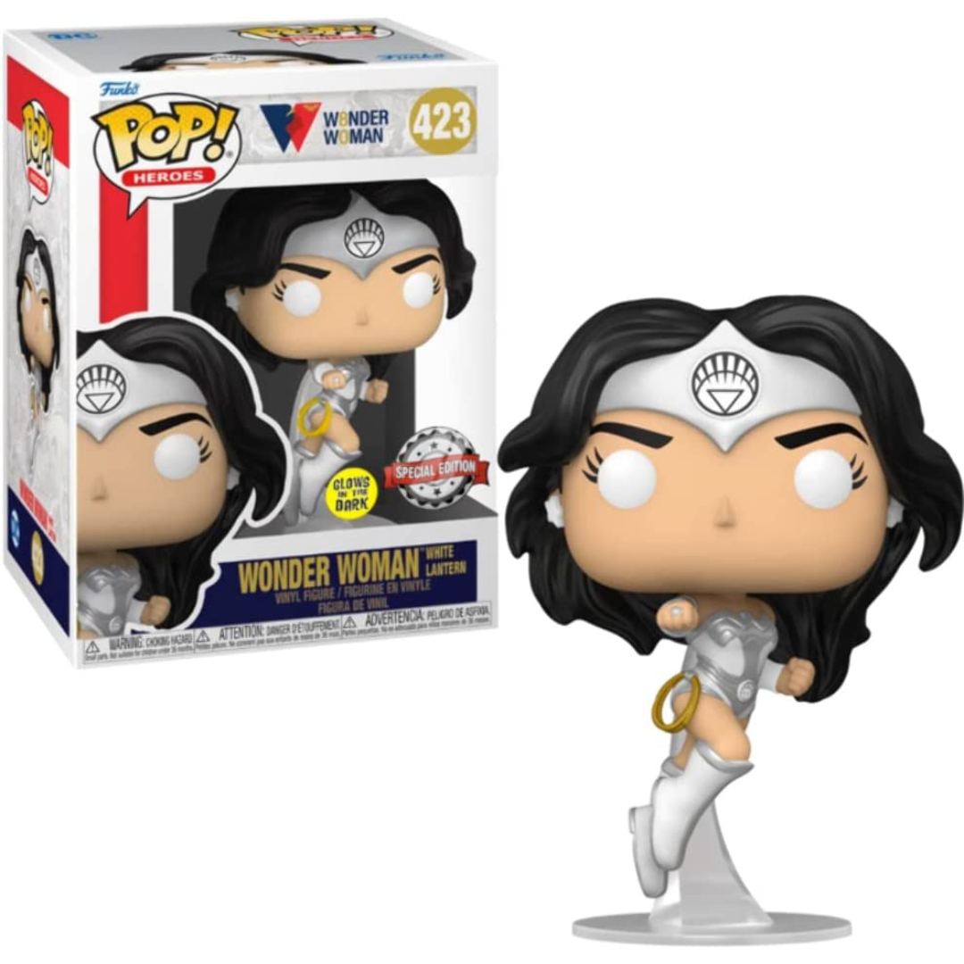 FUNKO POP WONDER WOMAN 80TH WONDER WOMAN WHITE LANTERN GLOWS IN THE DARK