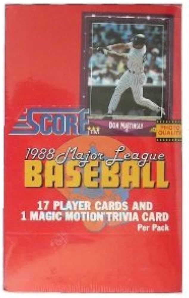 SCORE 1988 Baseball Cards Unopened Wax Box