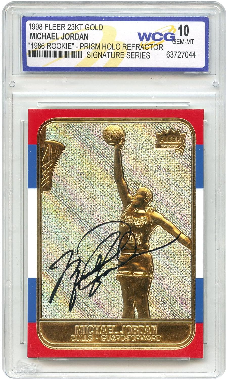 1998 Michael Jordan Fleer '86 Rookie Overstamp Signature Series 23KT G –  retroforless