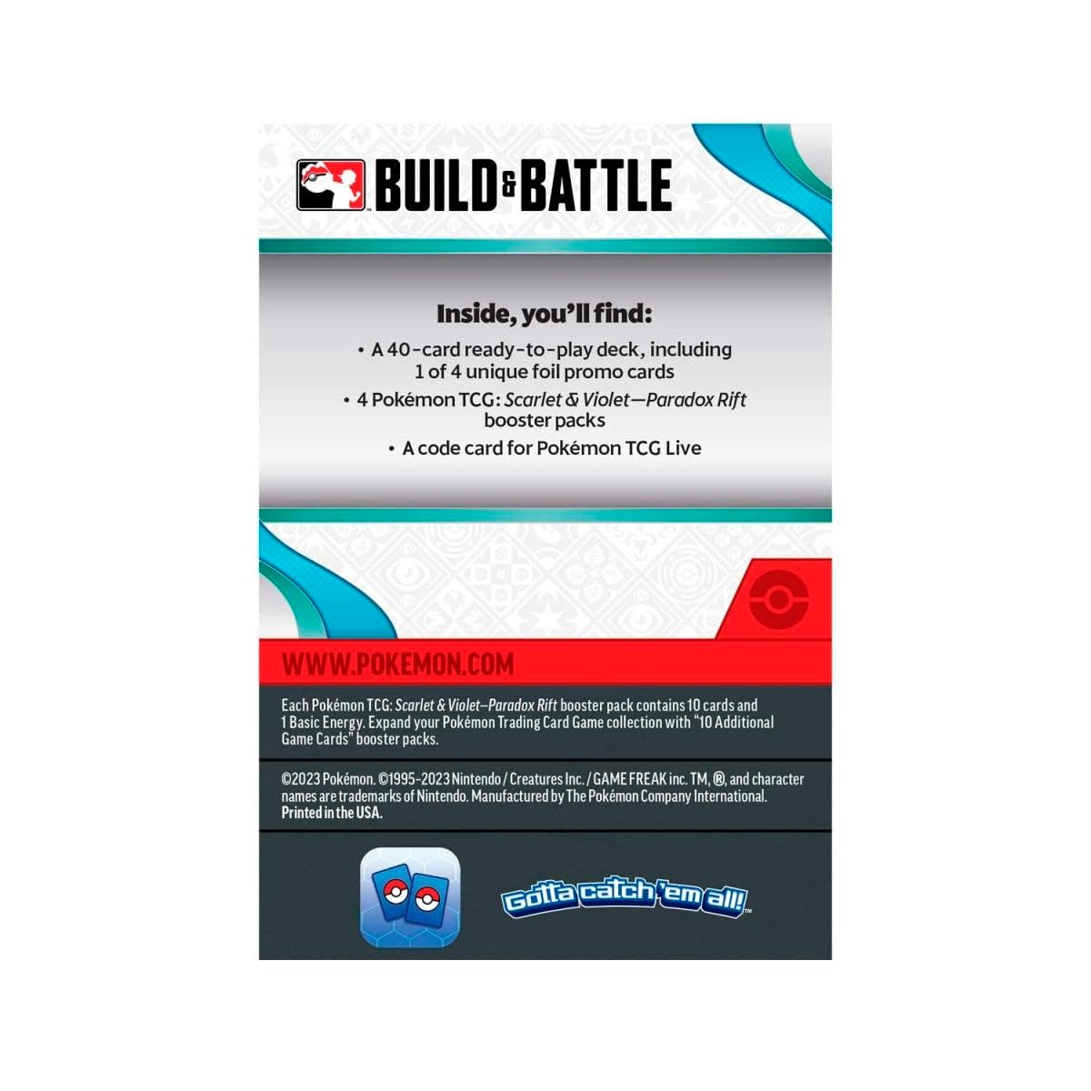Pokemon: Scarlet & Violet 4: Paradox Rift Booster Build & Battle Box - 4 Packs, Promos