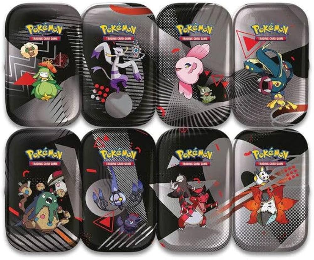 Pokemon Black Bolt & White Flare Unova Mini Tin Display (8 Tins)