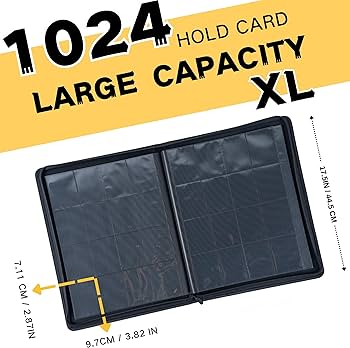 1000+ Pockets Trading Card Binder, 16-Pocket Card Ablum Compatible with YuGiOh, MTG,Sports Cards & Other Standard Size Trading Card