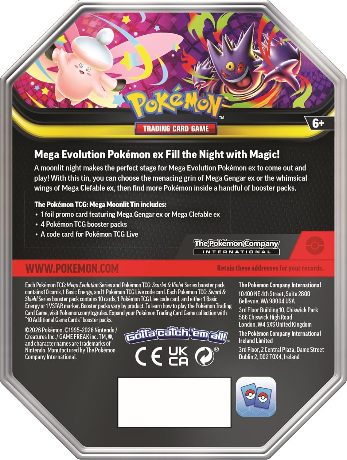 Pokémon TCG: Mega Moonlit Tin Mega Gengar ex