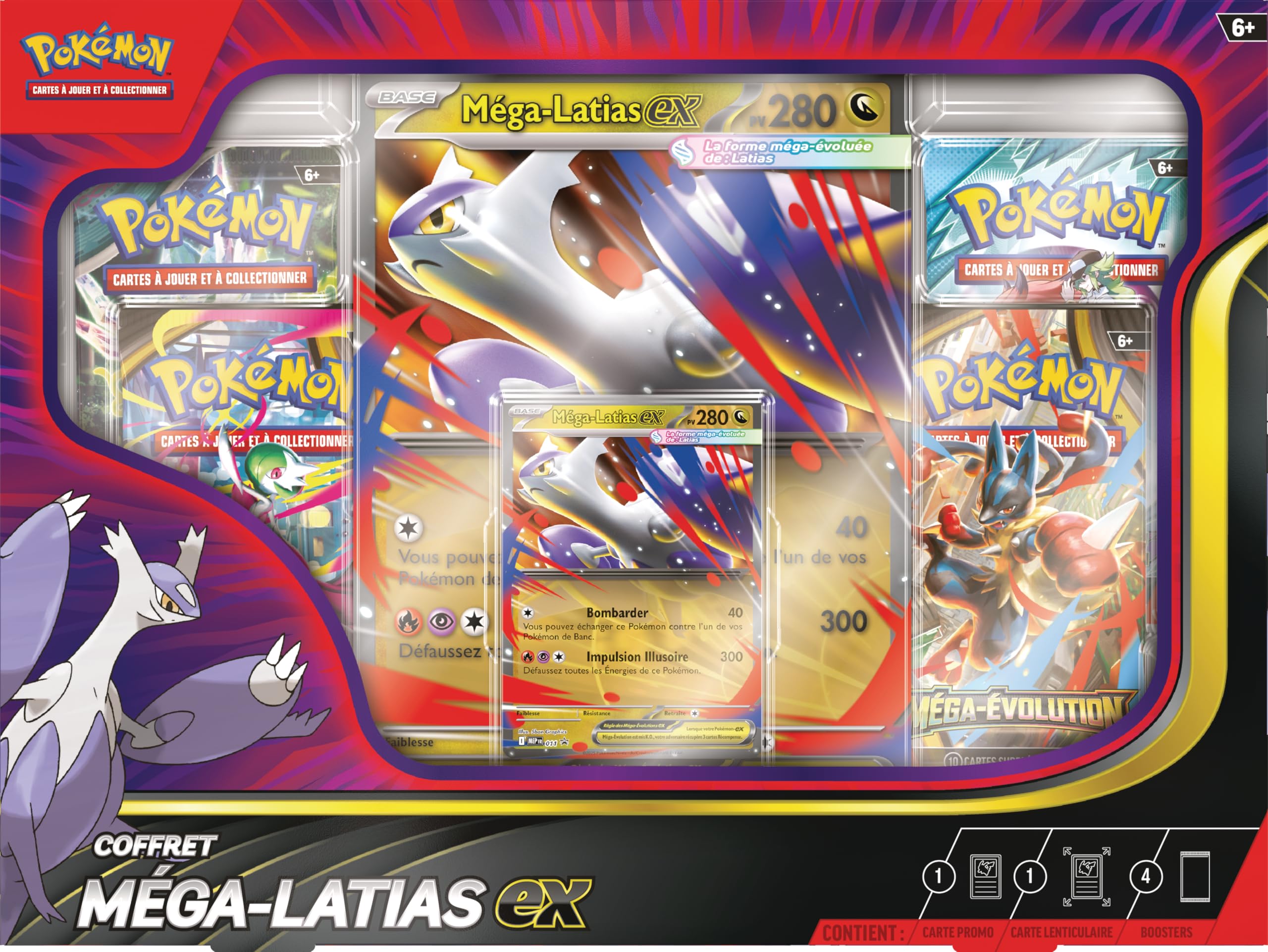 Pokémon : TCG Mega Latias-ex Set (1 Glossy Promo Card, 1 Large Lenticular Card and 4 Boosters) Pokémon