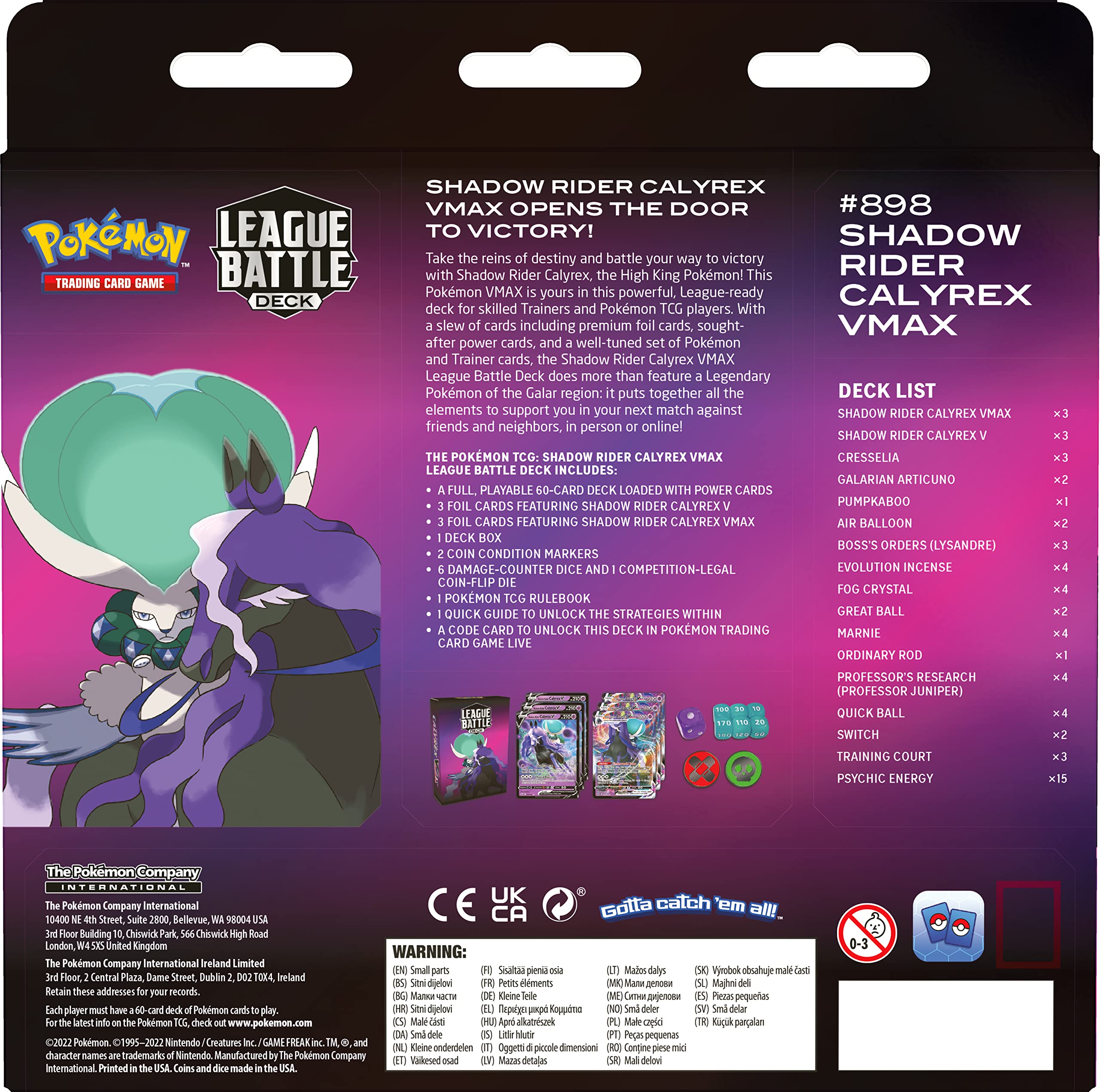 Pokémon Shadow Rider Calyrex League Battle Deck, Multi-Colour