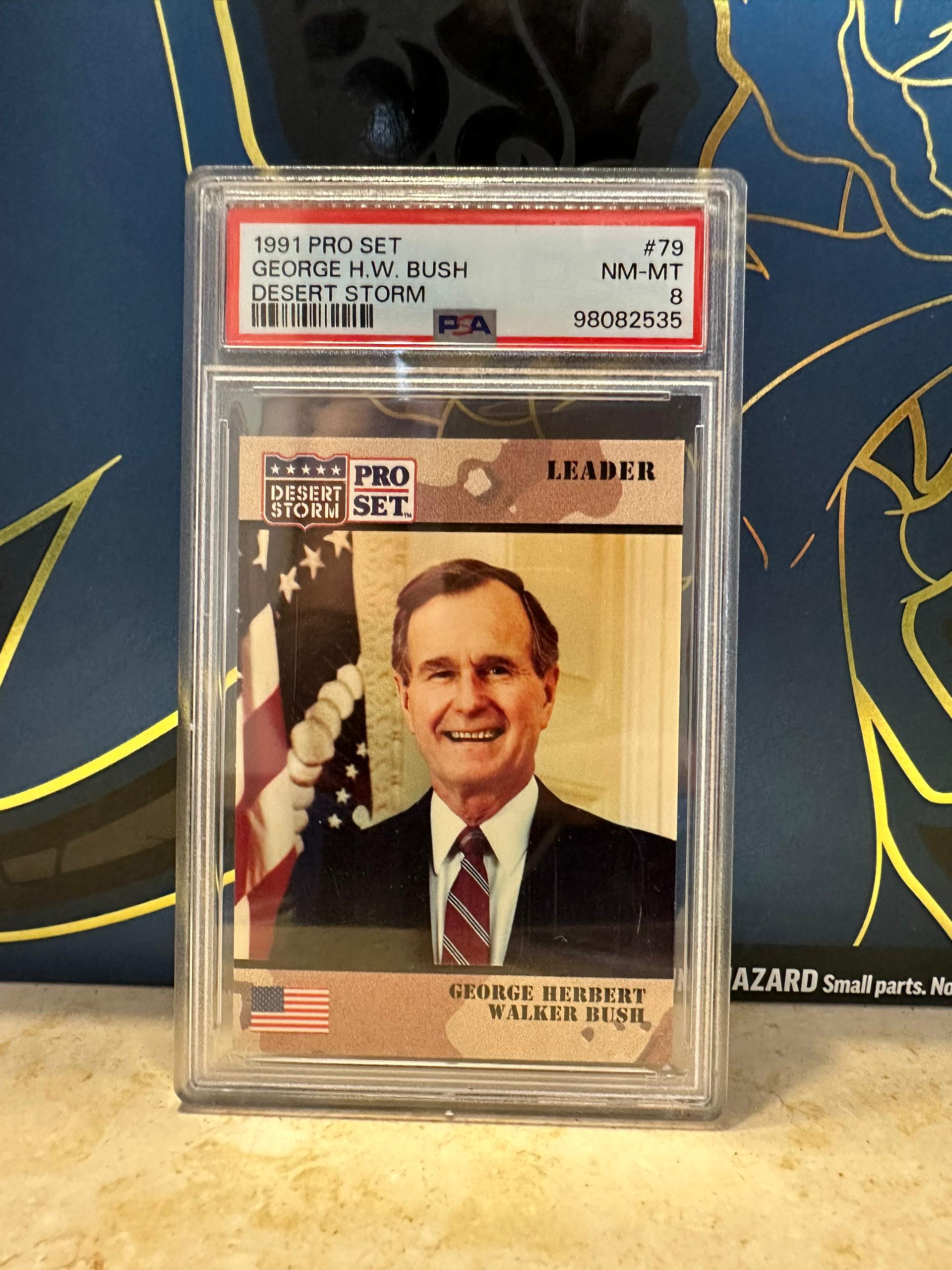 1991 Pro Set Desert Shield Storm 79 President George Bush PSA 8 NM-Mint card USA