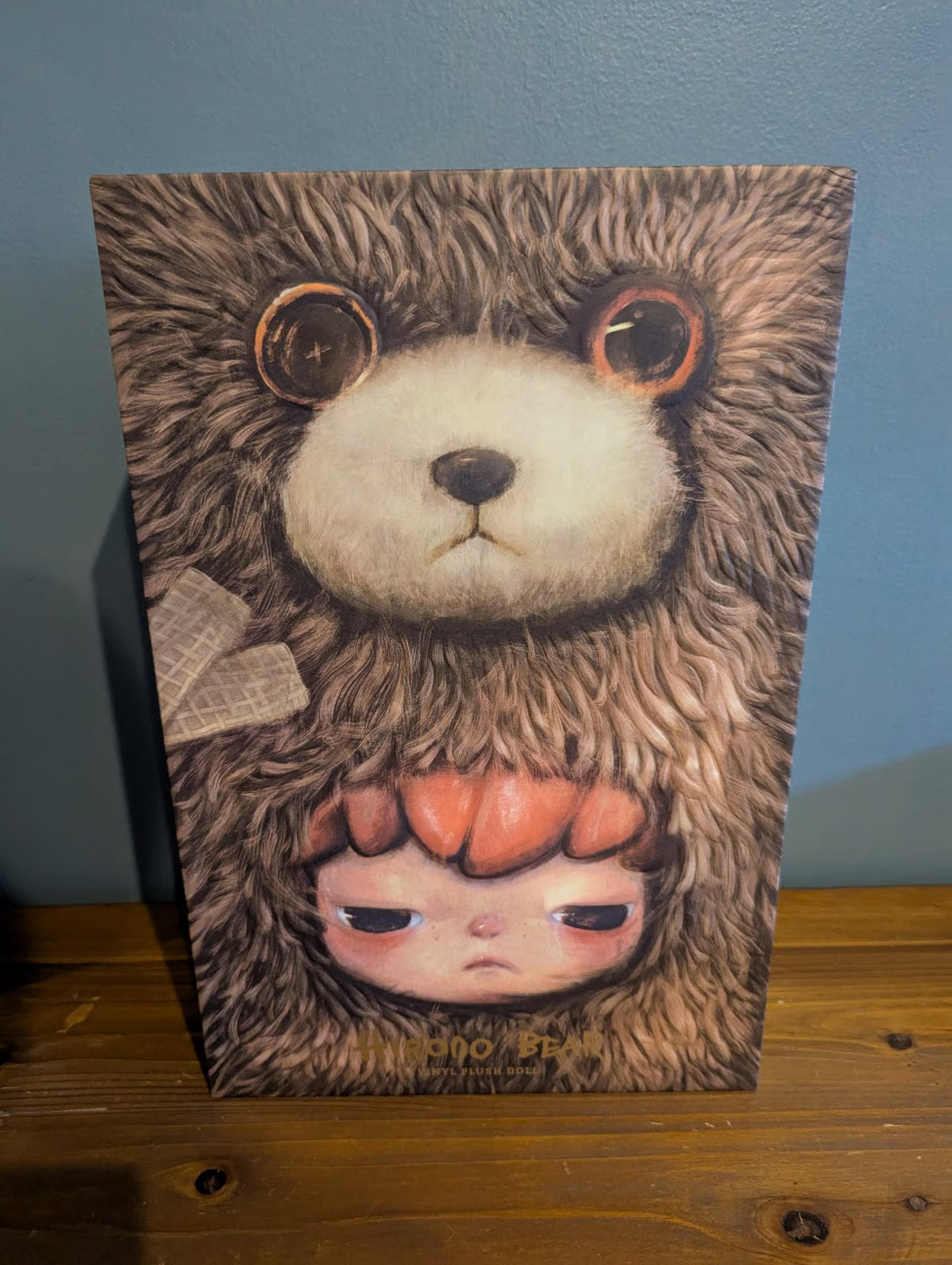 POP MART Hirono Bear Vinyl Plush Doll, 38cm Standing Height, Polyester/Linen/PVC Material