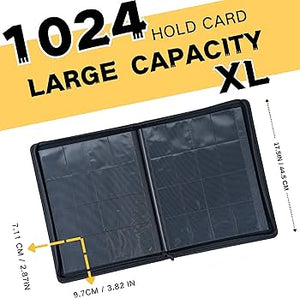 yugioh card size cm 1000+ Pockets Trading Card Binder, 16-Pocket Card Ablum Compatible wit –  retroforless