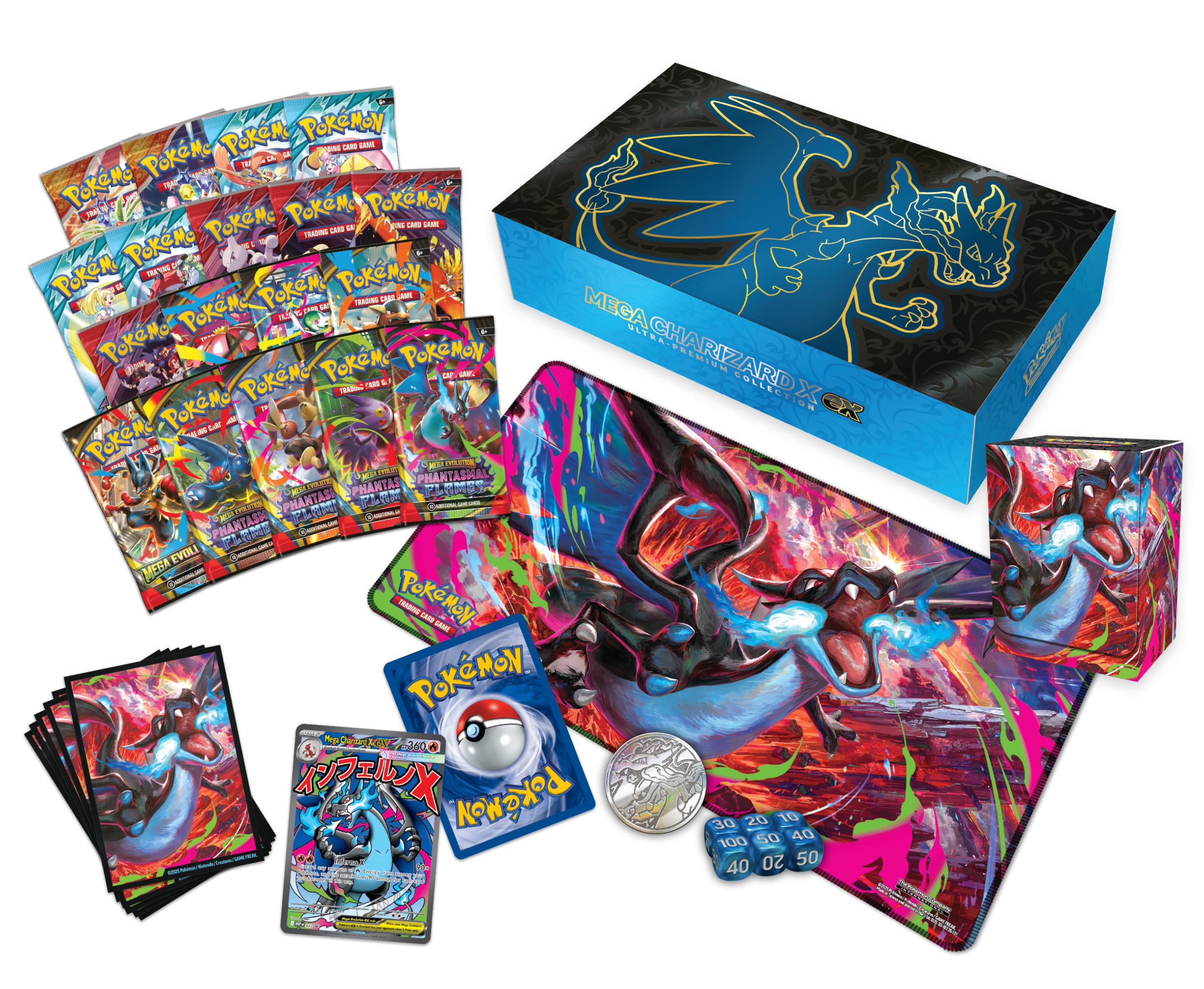 Pokémon TCG Mega Evolution Charizard Ultra Premium Collection | Exclusive Ultra-Premium Box Set | Collector’s Display Case, Promo Cards, Booster Packs & Accessories