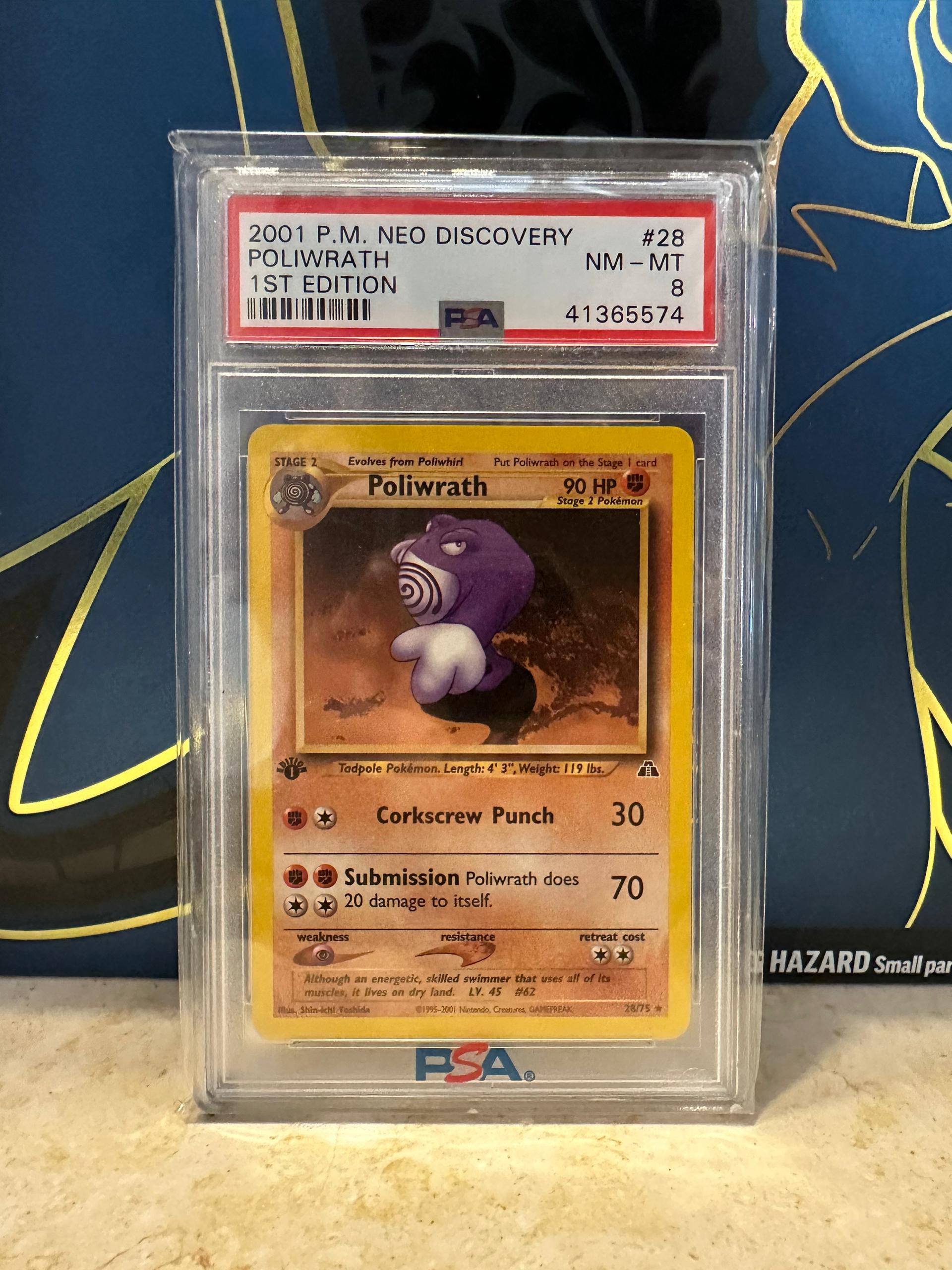 Pokémon Card Poliwrath PSA 8 Neo Discovery #28 1STEdition