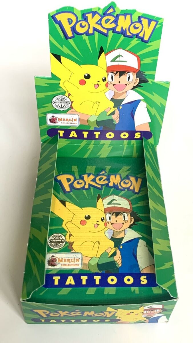 Box Pokemon MERLIN Tattoos Topps Series First Edition 1999 - Vintage - Nintendo